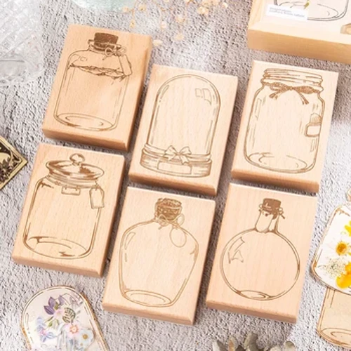 Yoofun Tamaina Handiko Vintage Dream Botilan Egurrezko Zigilua Journaling Scrapbooking DIY Egurrezko Botilak Zigilu Retro Papergintza