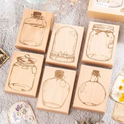 Yoofun grande taille Vintage rêve en bouteille timbre en bois journal Scrapbooking bricolage bouteilles en bois timbre rétro papeterie