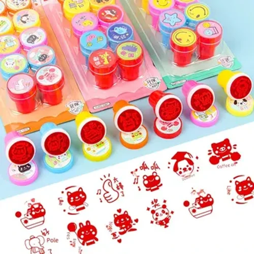 Ensemble de tampons d'évaluation de professeur de dessin animé mignon, tampons d'encouragement de récompense pour enfants et étudiants, cadeaux d'école maternelle