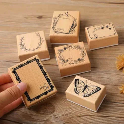 Pepepa Rubber Wood Mounted Butterfly and Cat Decorative Wood Rubber Stamp no DIY Craft Card Scrapbooking Supplies