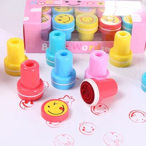 10pc Các loại tem cho trẻ em Tem phim hoạt hình tự ủng hộ cho trẻ em kho báu hộp giải thưởng Phim hoạt hình tươi cười mặt
