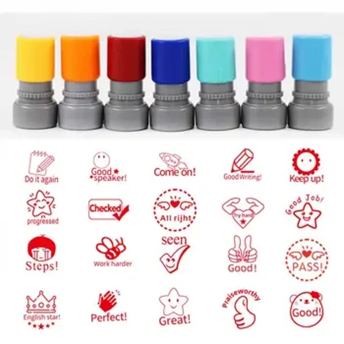 Bản tự nhận xét tiếng Anh Stamp Stamp School Dạy học khuyến khích SEALS CHƯƠNG Bình luận thưởng cho trẻ em Quà lưu đồ trang trí