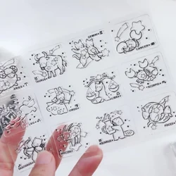 Rolas Rasi Bintang Transparan Silikon Selesai Stempel DIY Scrapbook Karet Mewarnai Timbul Diary Stensil Dekorasi Bisa Digunakake Ulang