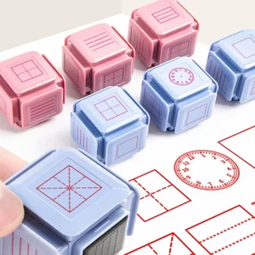 1pcs Zeszijdige zegelstempel Kids Educatieve Stamper Onderwijs Kinderen Pinyin Herziene zegel