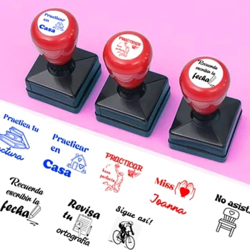 Sello de estímulo para niños, herramientas de enseñanza para profesores de español, regalo de motivación para estudiantes de guardería, sellos de recompensa de alabanza, autotinta, 1 unidad