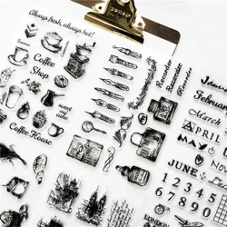 JIANWU 1 stk gennemsigtig silikoneforsegling retro stempel Flytårnbygning klare frimærker Kontorartikler Stempler DIY-papirvarer