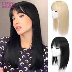 Kadınlar için Patlamalarla Saç Uzantılarında Sentetik Topper Klipsi Baş Kapağının Üst kısmındaki Saç Miktarını Artırır Beyaz
