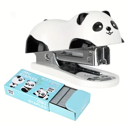 DELI Cartoon Mini Cucitrice Set Pinzatrice Con 1000 pezzi N. 10 Graffette Ufficio Scolastico Rilegatura Forniture Manuali Simpatiche Cucitrici