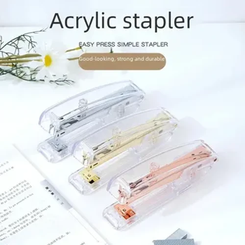 Agrafeuse transparente en acrylique, Style japonais, Machine à épingler les documents et papiers pour étudiants, Simple et économe en efforts