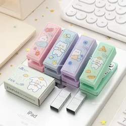 I-Mini Stapler Isethi ene-Staples Cute Rabbit Bear Paper Binder Izinto Zokubhala Ihhovisi Lamathuluzi Okubophezela Amathuluzi Esikole