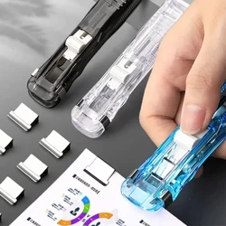 Mini pince à main réutilisable sans trace, agrafeuse à pousser, pour livres, fichiers, bureau, école, étudiants, outils de reliure, fournitures et accessoires
