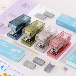 INS Kreativer transparenter Mini-Hefter Büro Zuhause Schule Bindezubehör Kawaii Kleiner Hefter Schreibwaren Exquisiter Hefter