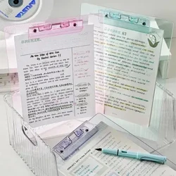 Pad Taflen Ysgrifennu Clipfwrdd A4 Tryloyw Gyda Phroffil Isel Clip Aur Ffolder Dogfen Ffolder Ffeil Bwrdd Clamp Ysgrifennu Clipfwrdd