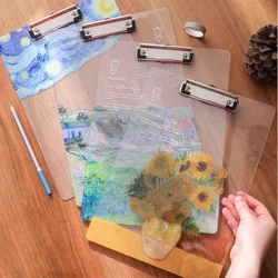 1 bucată acrilic Board Clip File Clip Transparent Pad de scris hârtie de testare Depozitare Papetarie cu Clipboard Rechizite de birou pentru școală