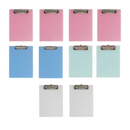 10 Pcs Mga Folder ng Pagsusulat Clip Board Pad Profile ng Clipboard na may hawak ng Papel ng Mga Supplies sa Paaralan