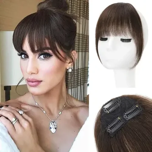 HAIRCUBE Bangs Hoer Clip Franséisch Clip In Déck Natur Synthetesch Voll Bangs Riichtaus Extensiounen Synthetesch Perücke Fir Fraen Meedercher