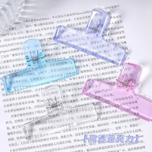 Farverig gennemsigtig akryl Binder Clip Planner Clip Papir Clamp Organizer Kontorarkivklemmer Holder Papirvarer Skoleartikler