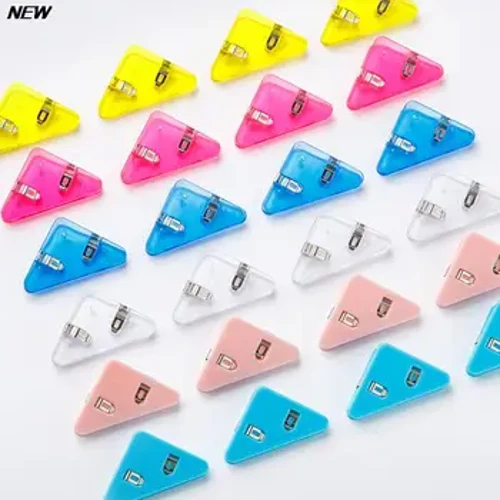 10pcs Triangle Corner Clips Set Transparent Makukulay na Pahina Holder Paper Clip File Index Photo Clamp Office School Desk Organizer