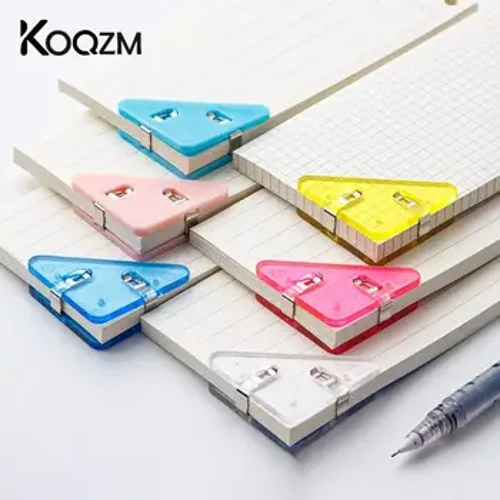 10Pcs Triangle Corner Clip Set Transparent Makukulay na Pahina Holder Paper Clip File Index Photo Clamp Office School Desk Organizer