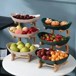 Bàn Tấm Đồ Ăn Nhà Bếp Bát Trái Cây Có Tầng Phân Vùng Kẹo Khay Bánh Bộ Đồ Ăn Bằng Gỗ Món Ăn
