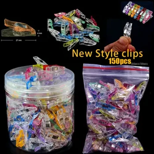 Boxed Bagged 150/100/30pcs Staark Patchwork Plastik Axt Klemm Positionéierungskant Bitzclip Büro Clip scharf Mond Clips