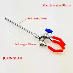laboratoryo na may tatlong prong finger clamp Three-Prong Extension Lab Beaker Flask Clamps,electric tinplate,Single Adjustment,Max Jaw Si