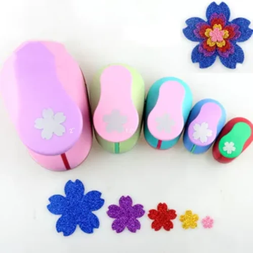 Miễn phí Vận Chuyển hoa Anh Đào hình thủ công đục lỗ giấy cắt xốp eva thêu Sò thiệp chúc mừng trang trí Sakura lỗ dùi