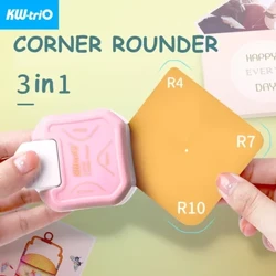 3-in-1 Corner Rounder Perbatasan Pukulan untuk Scrapbooking DIY Mini Pemotong Sudut R4/R7/R10 Mm Lingkaran Pemangkas Pukulan Alat Kantor