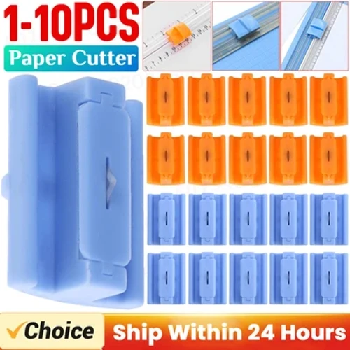 1-10 szt. Gilotyna do papieru A4 A5 gilotyna do cięcia papieru wymienne ostrza nóż z wysuwaną linijką do przycinarki do zdjęć album do scrapbookingu
