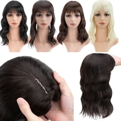 Benehair Topper Haarstuk Onzichtbare Naadloze Rechte Pruik Pony Clip Overhead Natuurlijke Onzichtbare Vervanging Cover Wit Haar