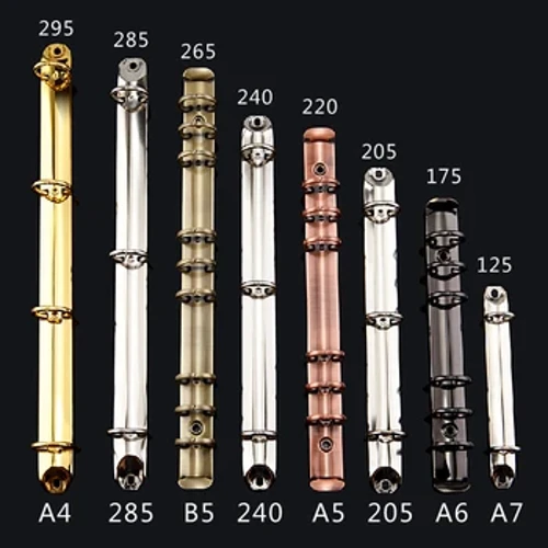 A4 B5 A5 A6 Bunte Spiralbinderklammer aus Metall für Loseblätter, Edelstahl, Ordner, Ordner, Tagebuch, Clips, Bindering, Eisen, Gold