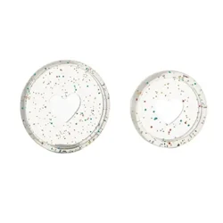 20pcs Glitter Sequin Heart Binder Mama Mushroom Puga Laulau Matala Notebook Nonoa Palasitika Disc Buckle Hoop