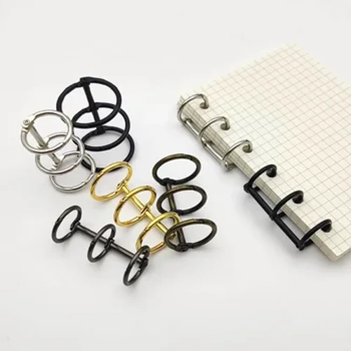 15/20/25/30 Mm 3 Cincin Pengikat Klip Logam Daun Longgar Notebook Lingkaran Cincin Spiral Binder DIY Kalender Album Sekolah Kantor Perlengkapan