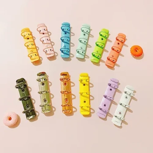 Clip de encuadernación de papelería A8, Clip elástico en forma de O, Clip de hierro ajustable multicolor, Mini Clip de hoja suelta de 3 agujeros, anillos de hojas metálicas sueltas