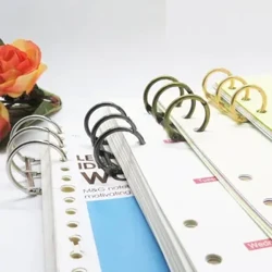 2 Pcs Logam Cincin Pengikat Kalender Lingkaran Alat Tulis Kantor Logam Daun Longgar Pengikat Buku 3 Cincin untuk Notebook Album Scrapbook Klip