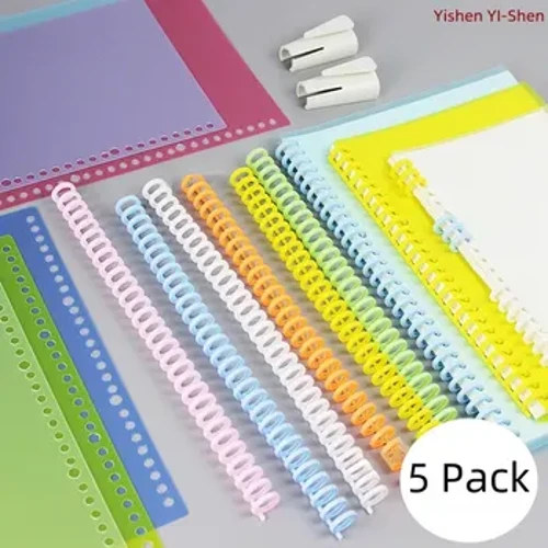 5 Pack Frosted A4 Cover Clips U'i waiho'olu'u hiki ke wehe 'ia Diy Loose Leaf Binder apo apo puka A5 B5 no ka ho'opa'a 'ana i nā huila.