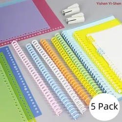 5 Pack Frosted A4 Cover Clips Makukulay na Cover Matatanggal Diy Loose Leaf Binder Ring Hole A5 B5 Para sa Pagbubuklod ng Combs Spines