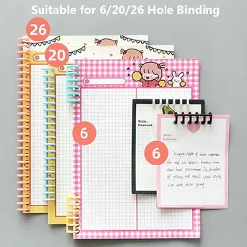 Indbindingsklips Album Indbindingskamme Scrapbogsbinder A4 Notebook-indbindingsklips Løsblade Papirbog 30 huller Cirkler Ring