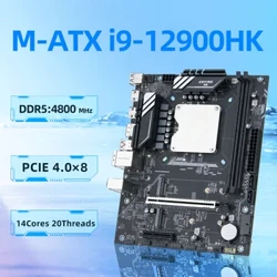 ERYING DIY Gaming PC Desktops Motherboard na may Onboard CPU Core Kit i9 12900HK i9-12900HK 14C20T DDR5 RAM Computer Assembly Set