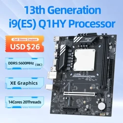 13-nji Kit Interposer ýadrosy CPU Q1HY ES 0000 bilen DIY Oýun kompýuter anakarty (i9 13900HK serediň) 14C20T DDR5 iş stollary