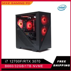 MXZ DIY PC Gaming I7 12700F grafik kartasi RTX3060ti/3070 B660 32GB 1TB NVME kompyuter geymeri Kompyuterni sozlash uchun toʻliq