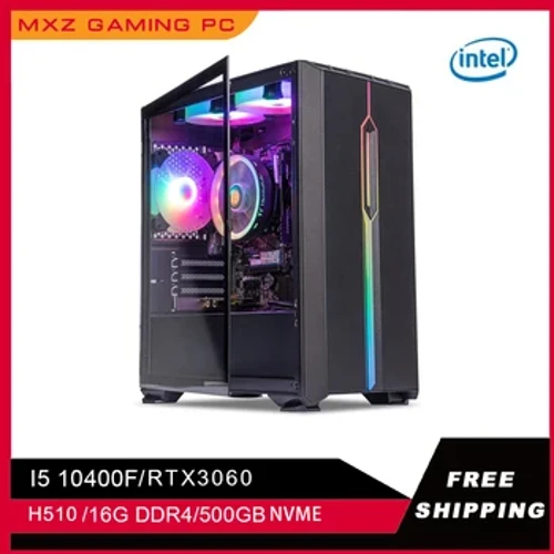 MXZ DIY Pc Oyun I5 10400F RTX3060/3070 500 GB 1TBNVME Windows 10 Pro Anahtar Pc Gamer Komple PC'yi Özelleştirmek için
