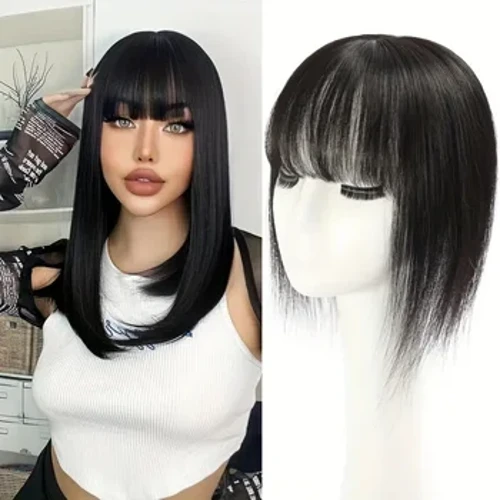 Clipe de peruca de cabelo sintético de 14 polegadas na extensão do cabelo adiciona volume de cabelo peças de cabelo feminino topper