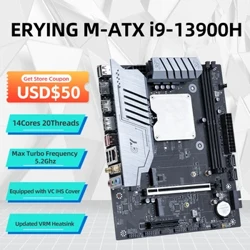 ERYING-placa base DIY con núcleo integrado CPU, Kit interpuesto i9 13900H i9-13900H DDR4, juego de ensamblaje de ordenadores de escritorio para PC y videojuegos