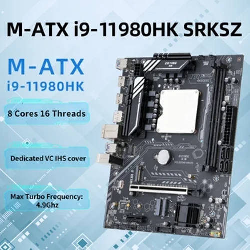 ERYING DIY Oýun kompýuter anakarty, bortdaky CPU Interpose toplumy i9 11980HK i9-11980HK (ESOK ES) 2.6GHz 8C16T DDR4 Stol kompýuter