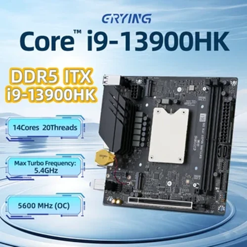 ERYING DIY ITX Để Bàn Bo Mạch Chủ Bộ Có Onboard Core CPU Interposer Kit i9 13900HK i9-13900HK 14C20T DDR5 Máy Tính Chơi Game