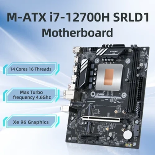 ERYING DIY płyta główna do komputerów stacjonarnych z wbudowanym procesorem zestaw Interpose i7 12700H i7-12700H 14C20T DDR4 zestaw do montażu komputera PC do gier