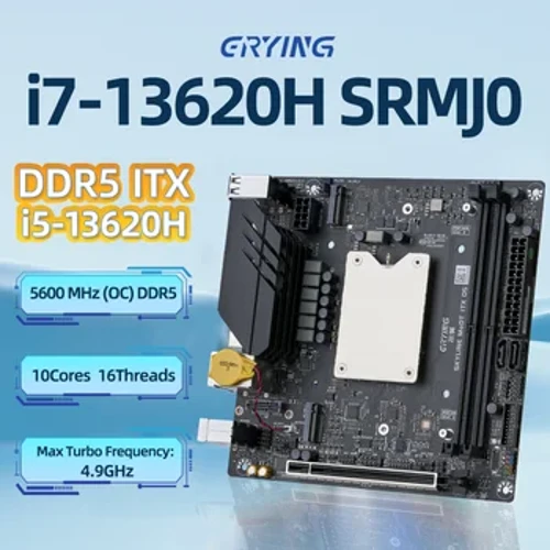 ERYING DIY ITX Desktop Motherboard Set na may Onboard Core CPU Interposer Kit i7 13620H i7-13620H 10C16T DDR5 Gaming PC Computers