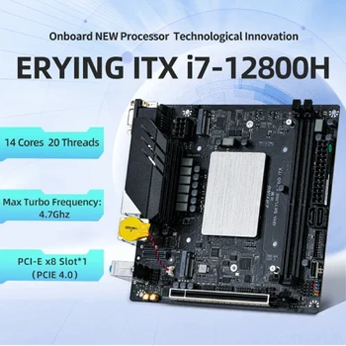 Набор материнских плат ERYING M-ITX для настольных компьютеров DIY со встроенным процессором Interpose Core i7 12800H i7-12800H B660 DDR4 Игровые ПК Компьютеры