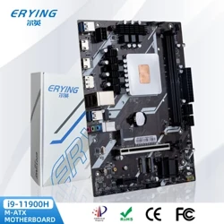 ERYING DIY Gaming PC Desktops Bundkort med indbygget CPU-sæt i9 11900H(QS) i9-11900H 2,5GHz 8C16T DDR4 computersamlingssæt